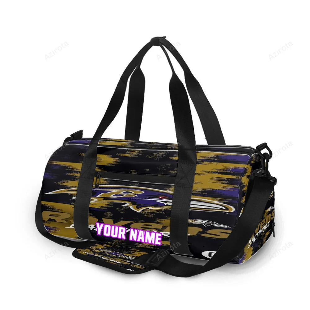 Baltimore ravens texture3 personalized name travel bag gym bag 547 Travel Bag