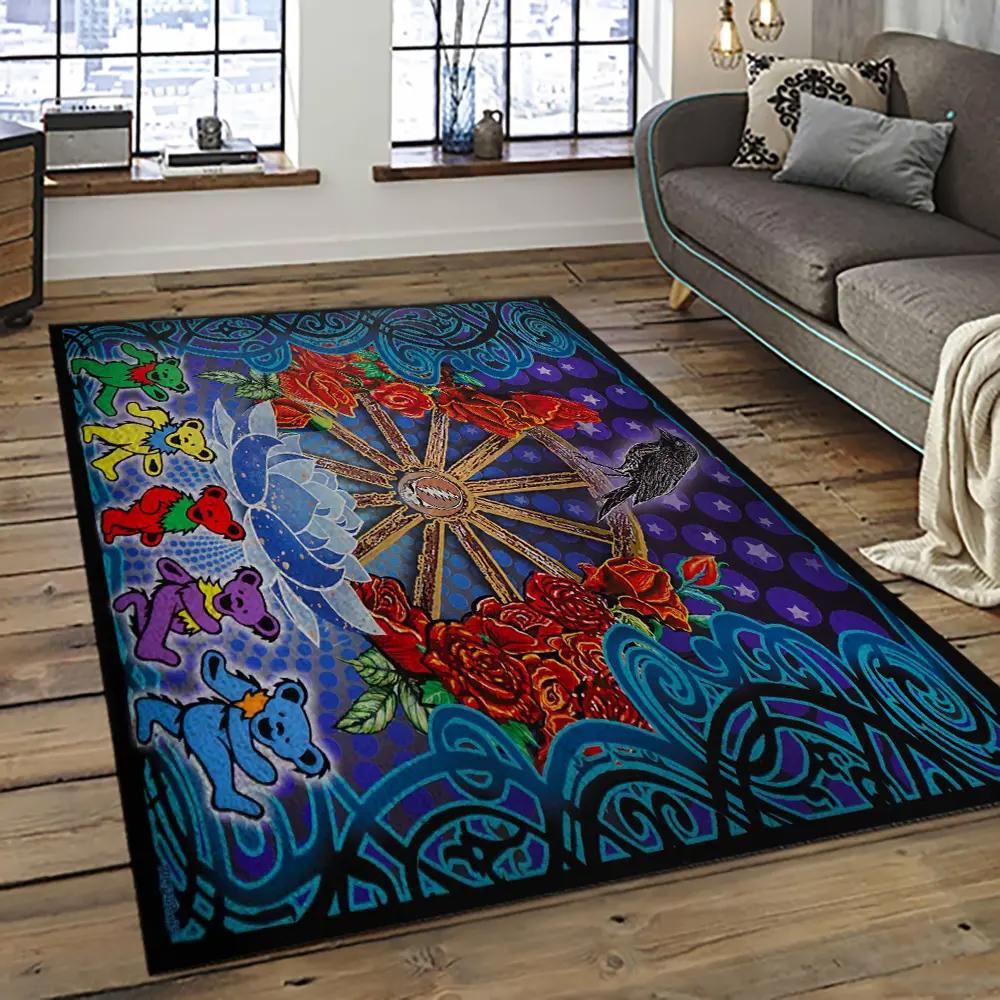 Band grateful dead music carpet rectangle area rug for living room bedroom decor grd25 Rectangle Rug