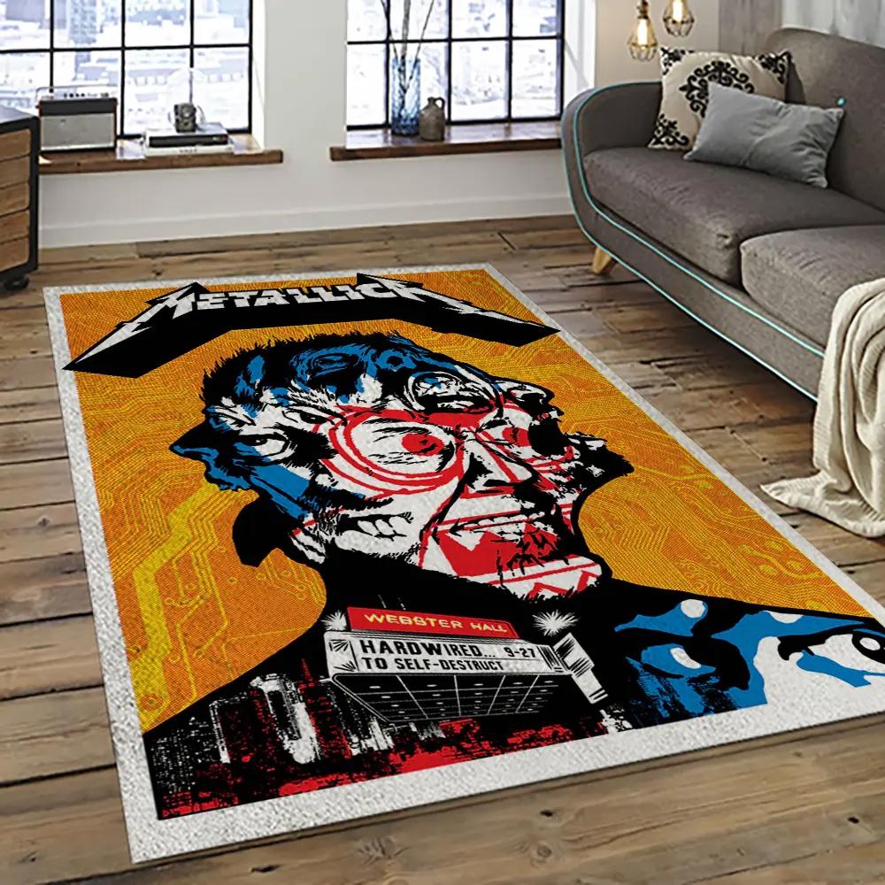 Band metallica music carpet rectangle area rug for living room bedroom decor ma08 Rectangle Rug