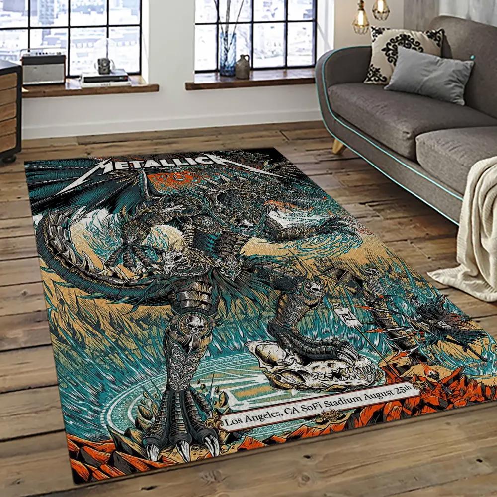 Band metallica music carpet rectangle area rug for living room bedroom decor ma12 Rectangle Rug