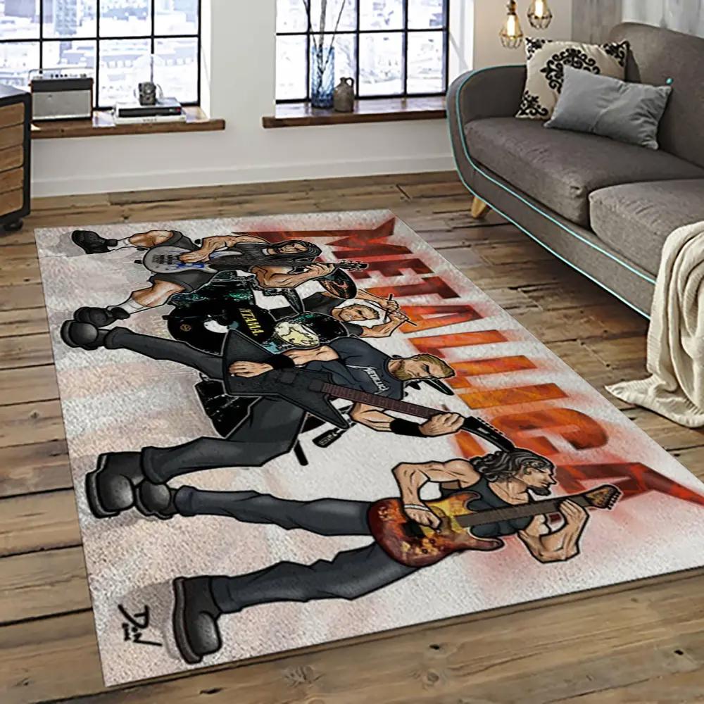Band metallica music carpet rectangle area rug for living room bedroom decor ma16 Rectangle Rug