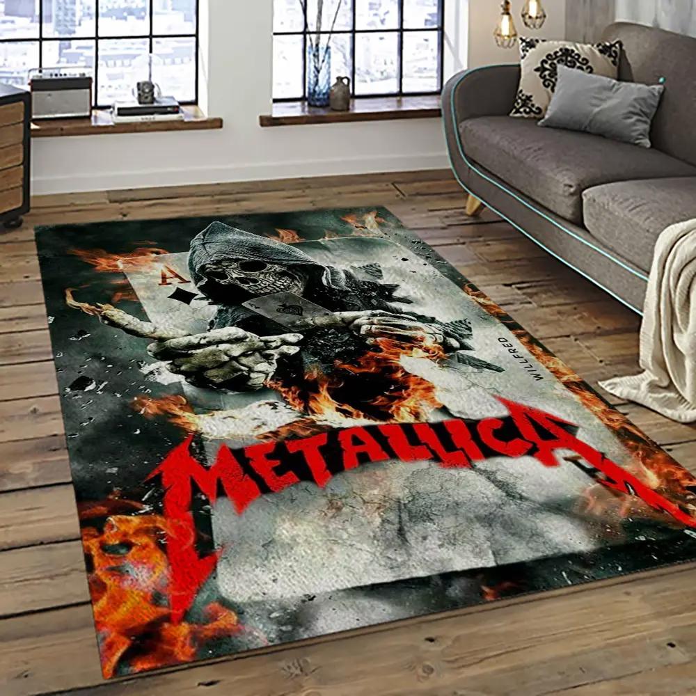 Band metallica music carpet rectangle area rug for living room bedroom decor ma31 Rectangle Rug