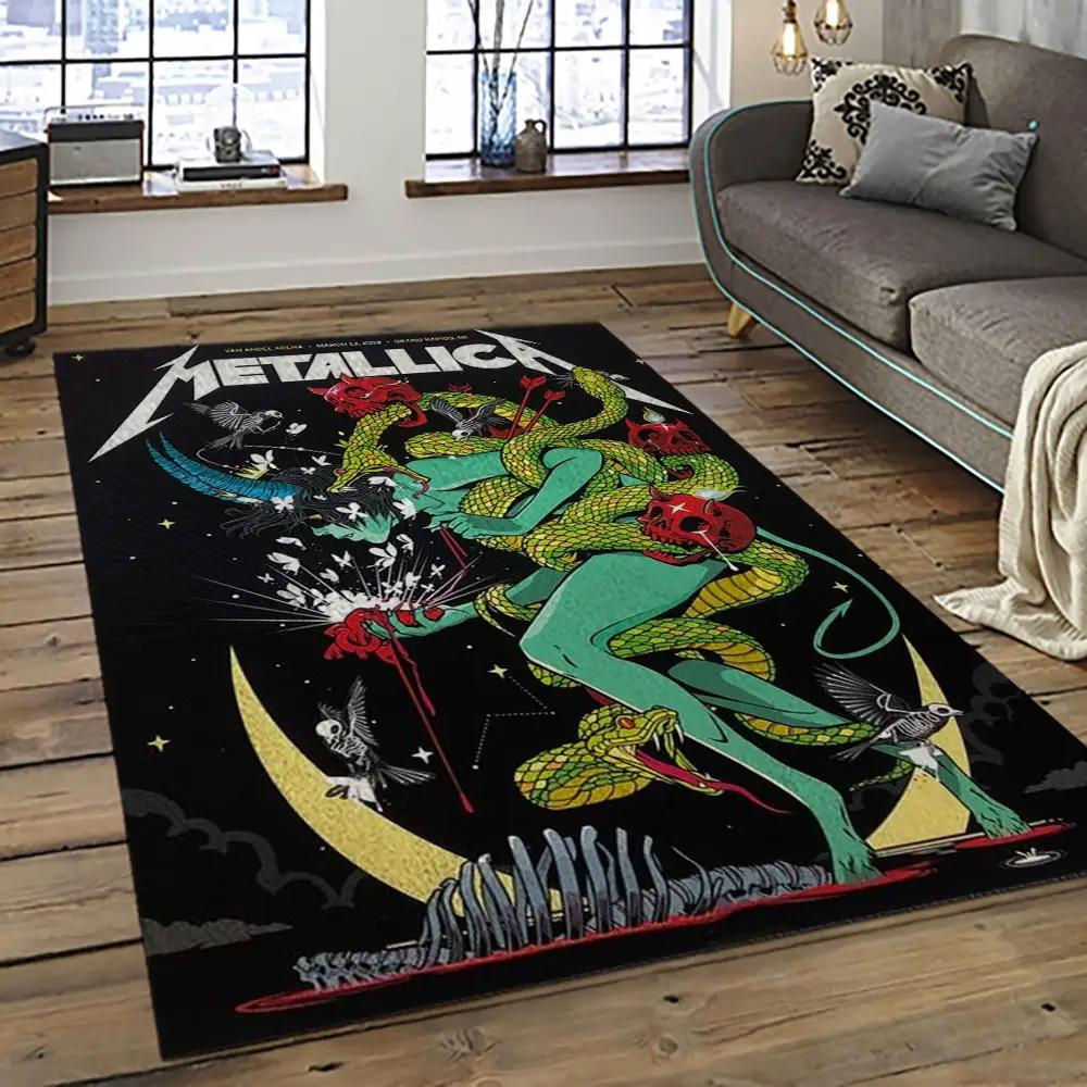 Band metallica music carpet rectangle area rug for living room bedroom decor ma46 Rectangle Rug