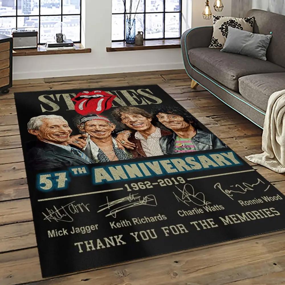 Band the rolling stones music carpet rectangle area rug for living room bedroom decor trs30 Rectangle Rug