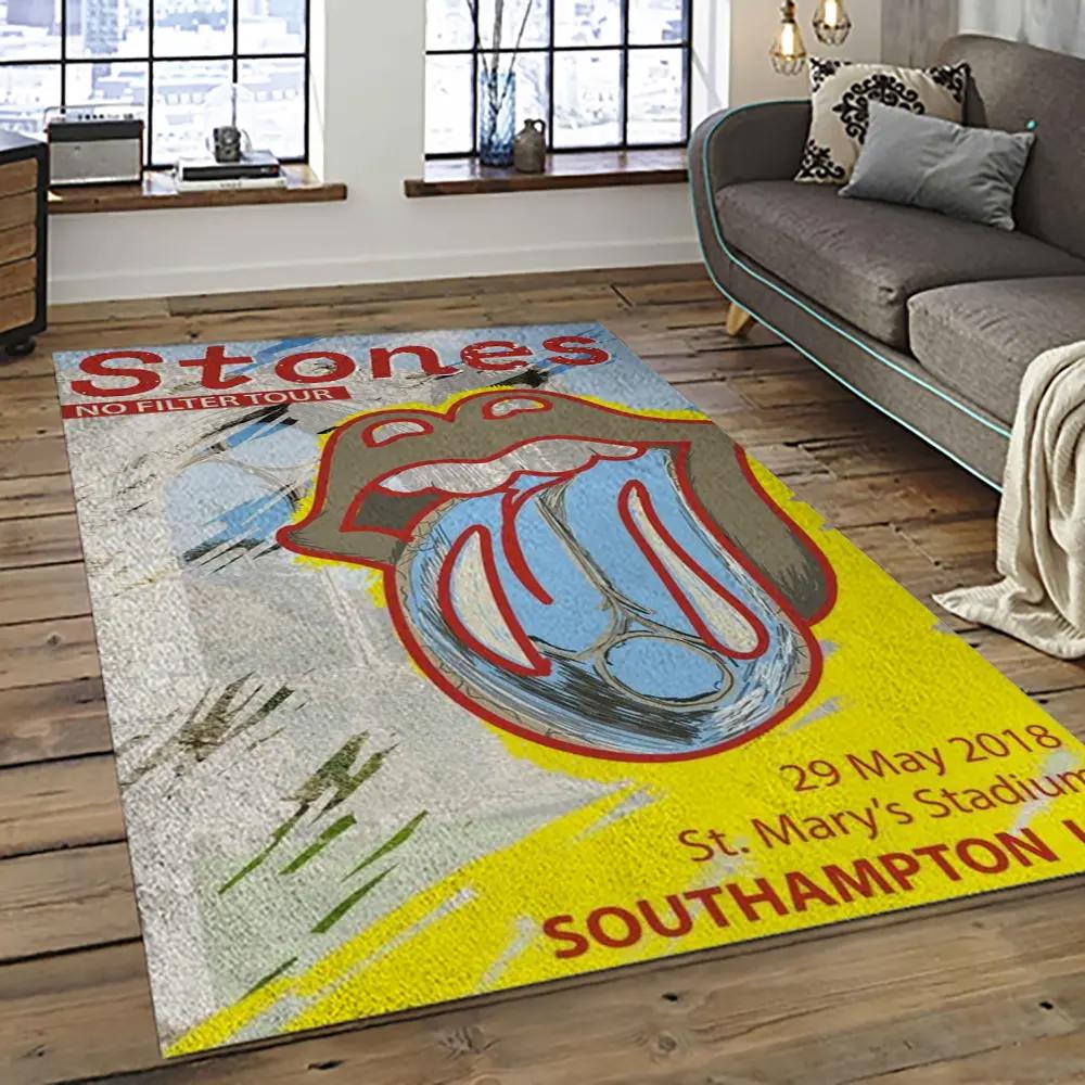 Band the rolling stones music carpet rectangle area rug for living room bedroom decor trs50 Rectangle Rug