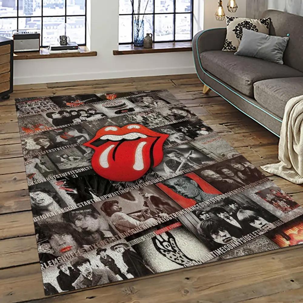 Band the rolling stones music carpet rectangle area rug for living room bedroom decor trs64 Rectangle Rug