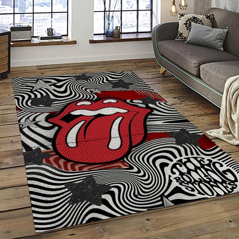 Band the rolling stones music carpet rectangle area rug for living room bedroom decor trs66 Rectangle Rug