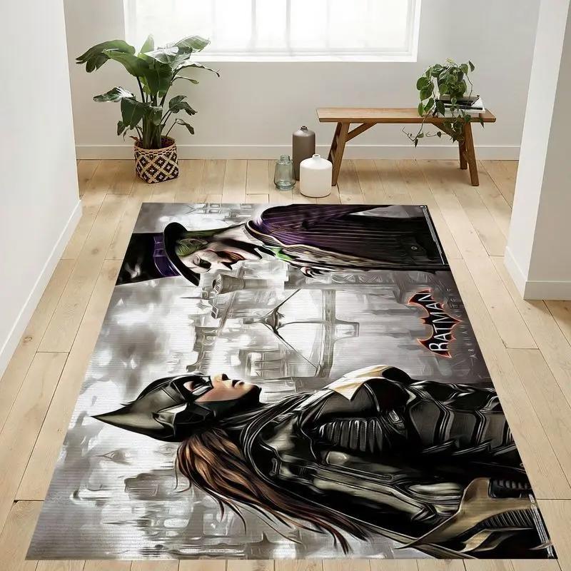 Batgirl vs joker dc comics video game arkham knight faceoff area rug Rectangle Rug