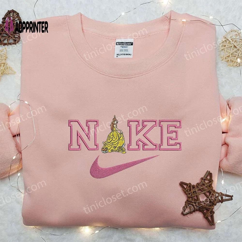 Belle x nike embroidered shirt: beauty and the beast inspired design by nike Embroidered Shirt