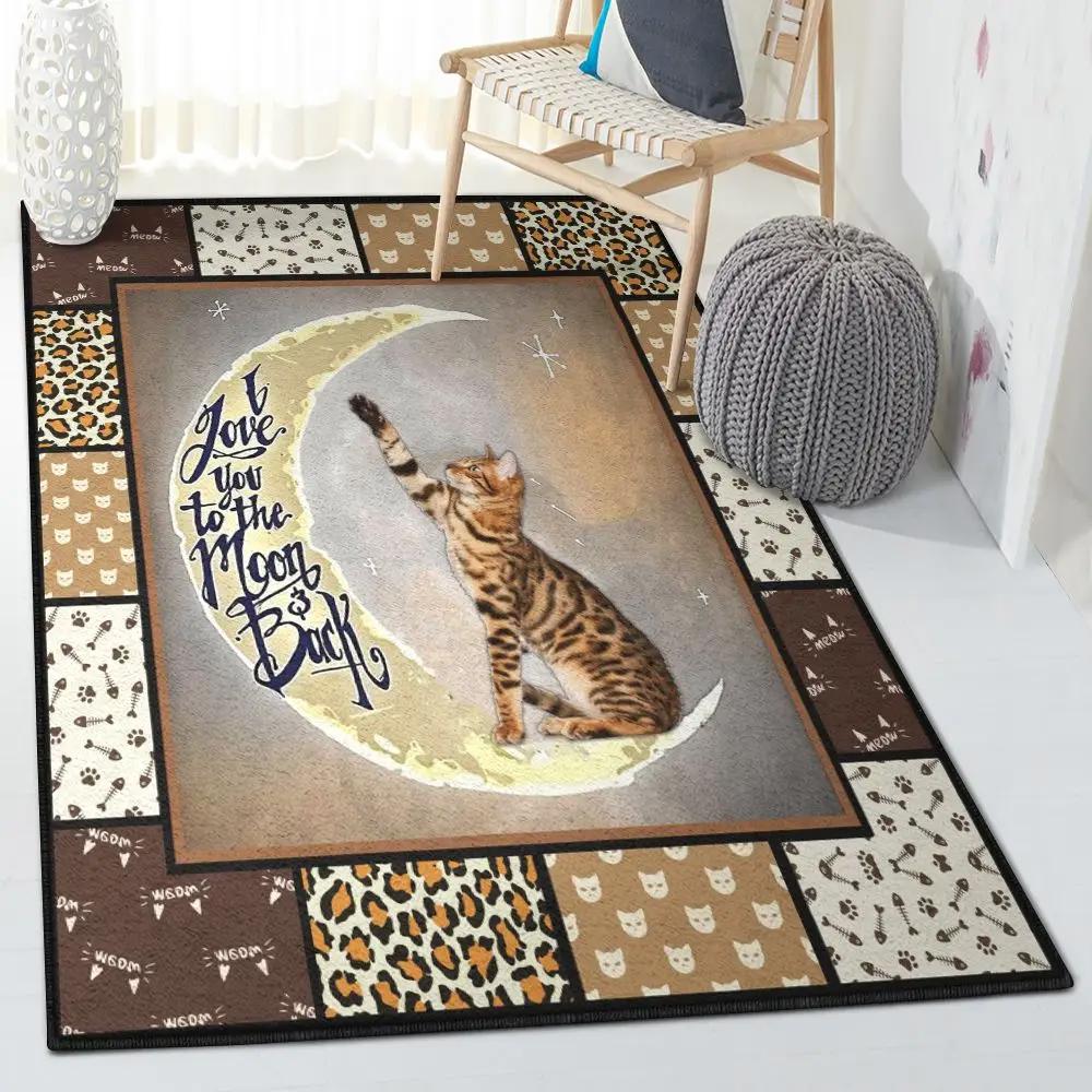 Bengal cat art deco rug, bengal cat rug Rectangle Rug