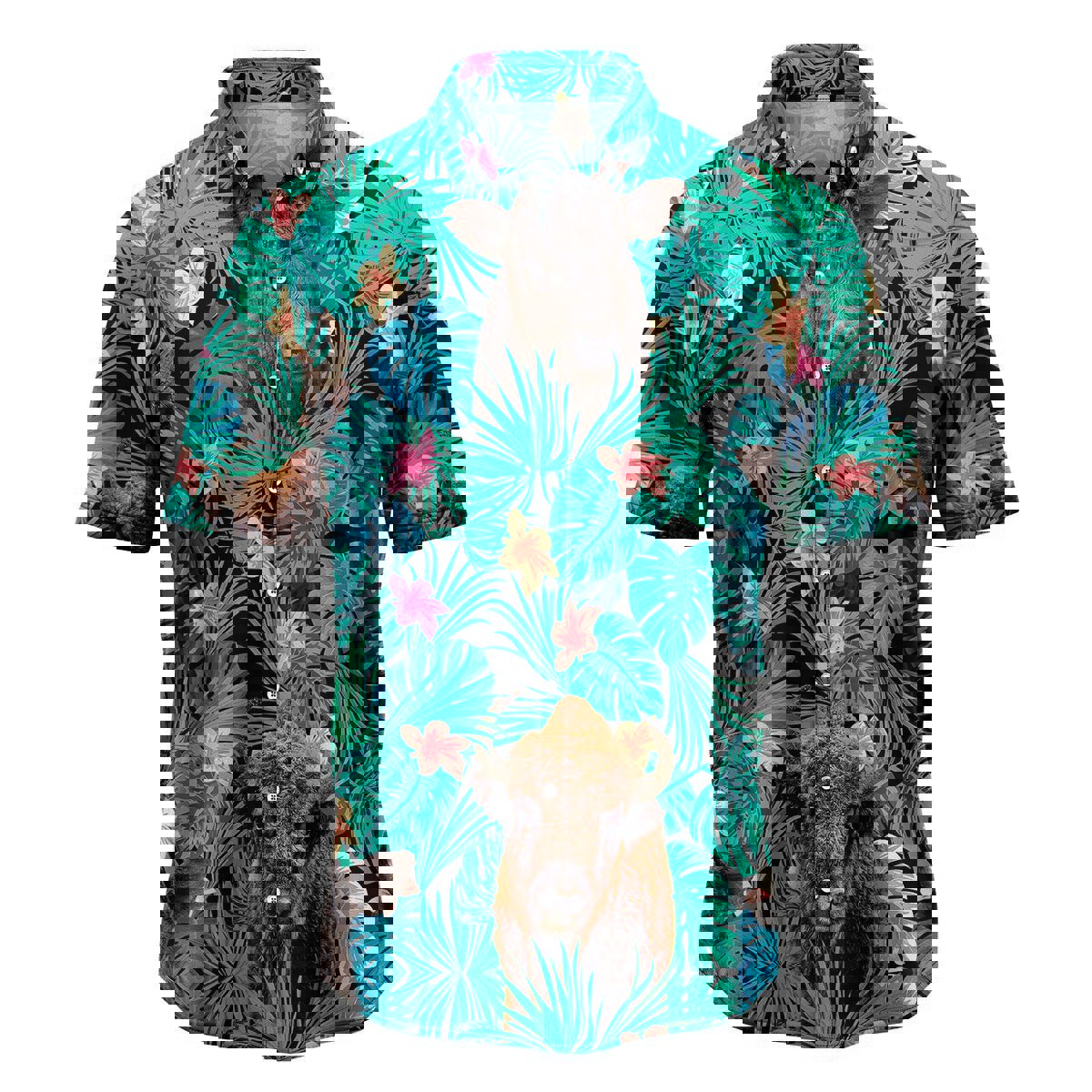 Bison tropical t0707 hawaiian shirt Hawaii Shirt Shorts & Flip Flops