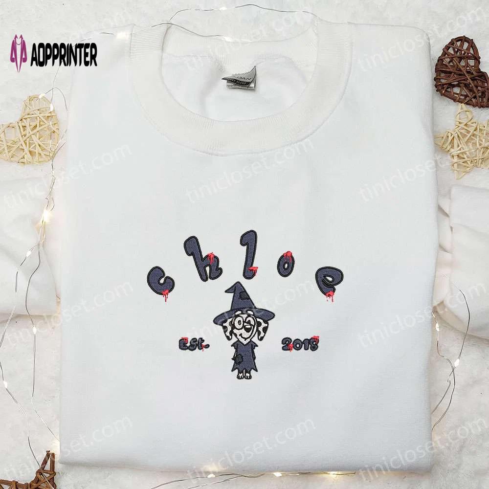 Bluey chloe est 2018 halloween embroidered shirt – best family halloween gift Embroidered Shirt