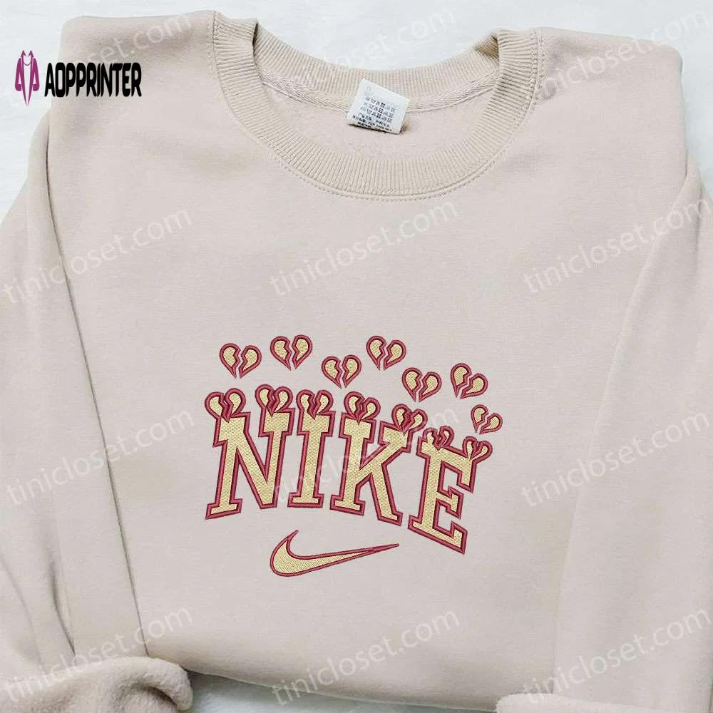 Broken hearts x nike embroidered shirt: perfect valentine s day gift! Embroidered Shirt