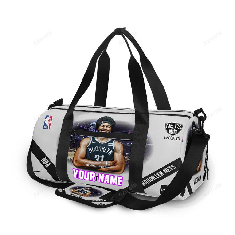 Brooklyn nets jarrett allen1 personalized name travel bag gym bag 514 Travel Bag