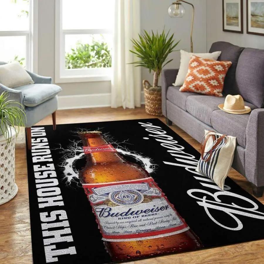 Budweiser area rug living room rug home decor this house runs on ofd 2003094 Rectangle Rug