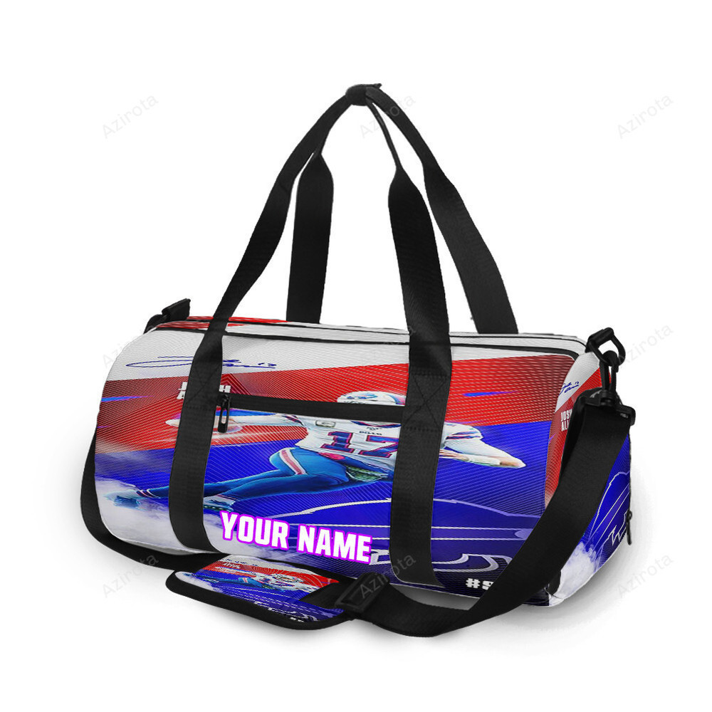 Buffalo bills josh allen v17 personalized name travel bag gym bag 179 Travel Bag