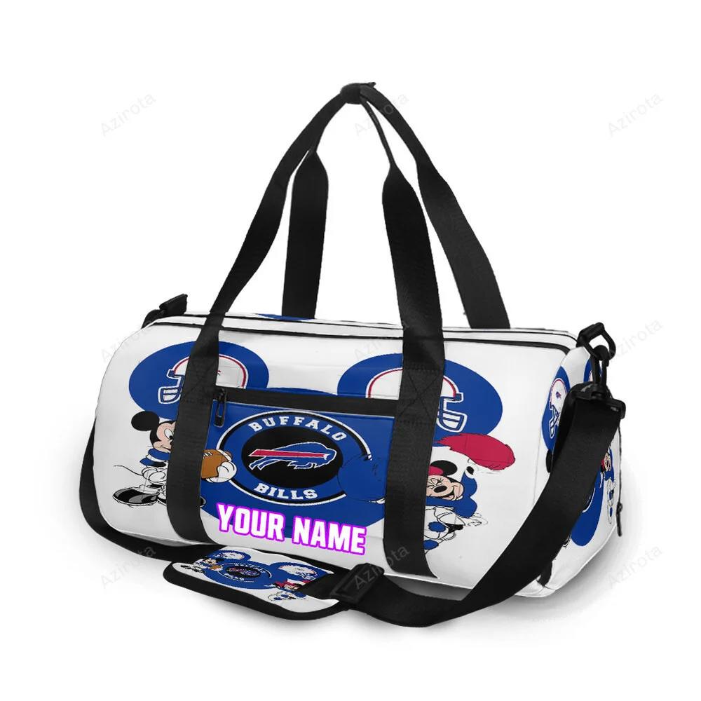 Buffalo bills mickey minnie personalized name travel bag gym bag 520 Travel Bag