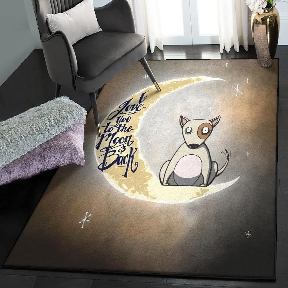 Bull terrier cute dog carpets for living room, bull terrier rug Rectangle Rug
