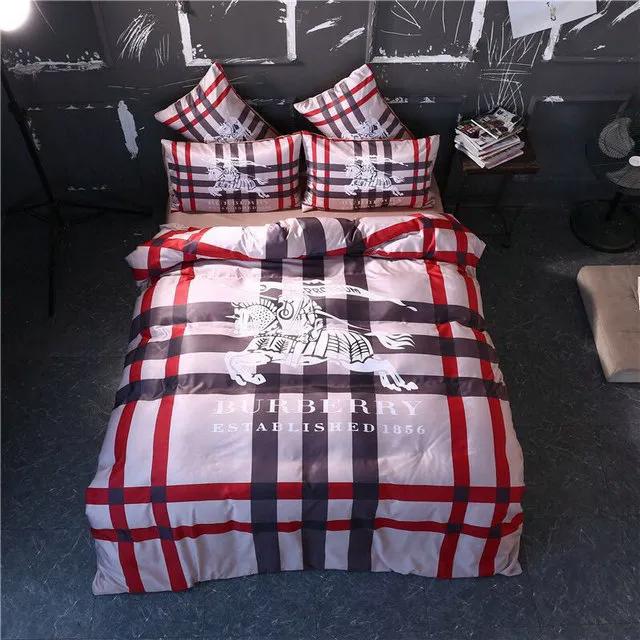 Burberry hot bedding luxury bedding sets quilt sets duvet cover luxury brand bedroom sets bedding best luxury bed sets gift thankgivings and christmas Bedding Sets