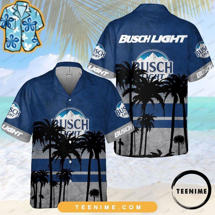 Busch light 3d full printing navy hawaiian shirt Hawaii Shirt Shorts & Flip Flops