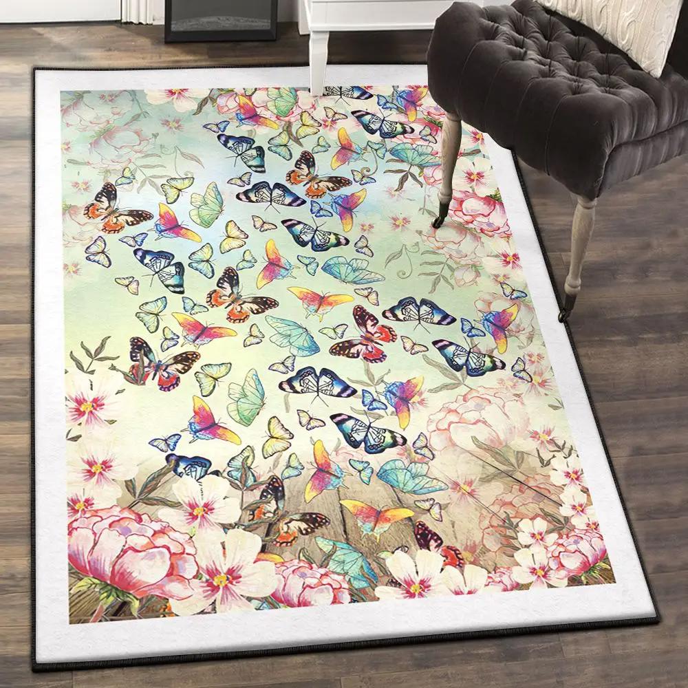 Butterfly cool rugs, butterfly rug Rectangle Rug