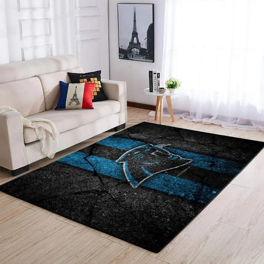 Carolina panthers nfl football team logo carpet rug living room 19120740 Rectangle Rug