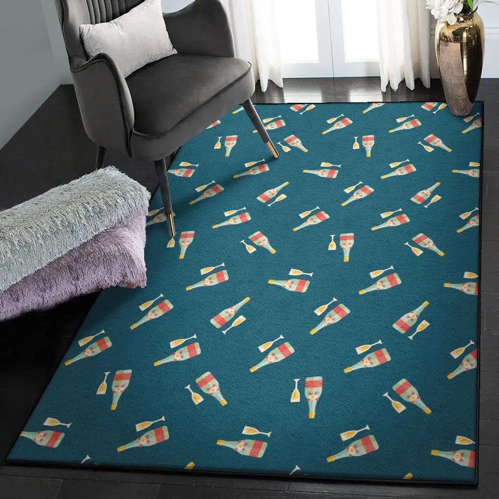 Champagne flute area rugs, champagne rug Rectangle Rug