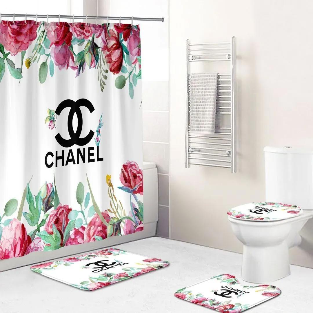 Chanel bathroom set home decor bath mat hypebeast luxury fashion brand Bathroom Set