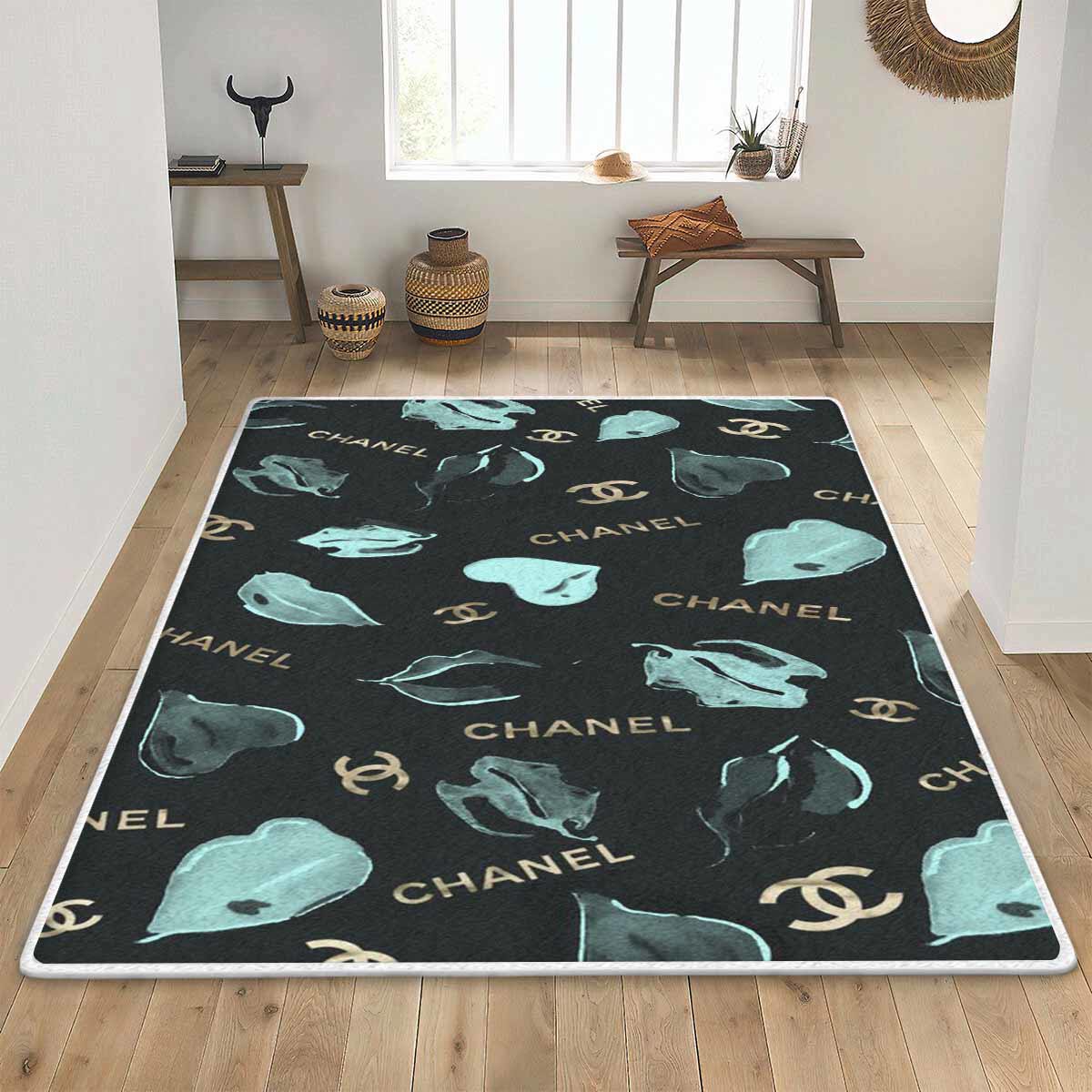 Chanel lips hearts logo type 686. Upgrade Your Living Room with Luxury Home Decor: Area Carpets, Floor Decor, Door Mats, and Hot Gift Items with style a High-End Fashion Brand Rectangle Rug