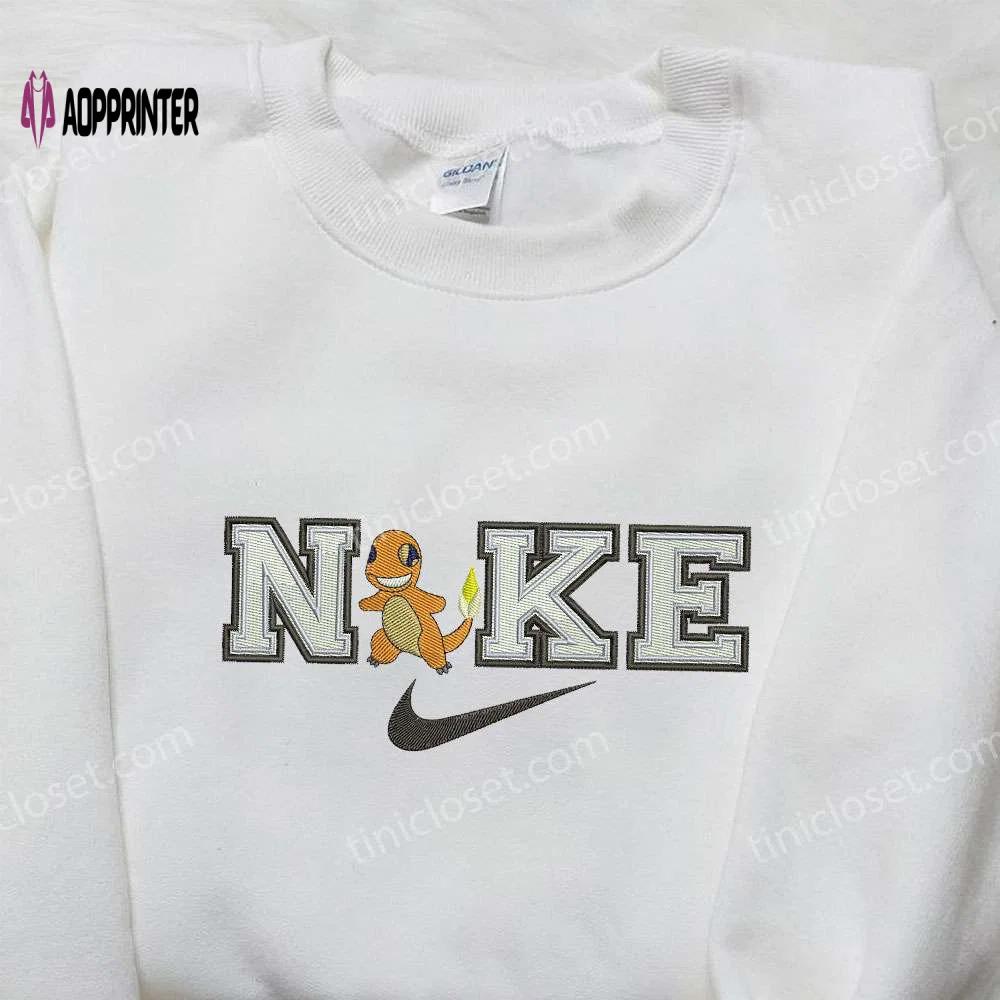 Charmander x nike swoosh embroidered shirt – pokemon & custom nike tee Embroidered Shirt