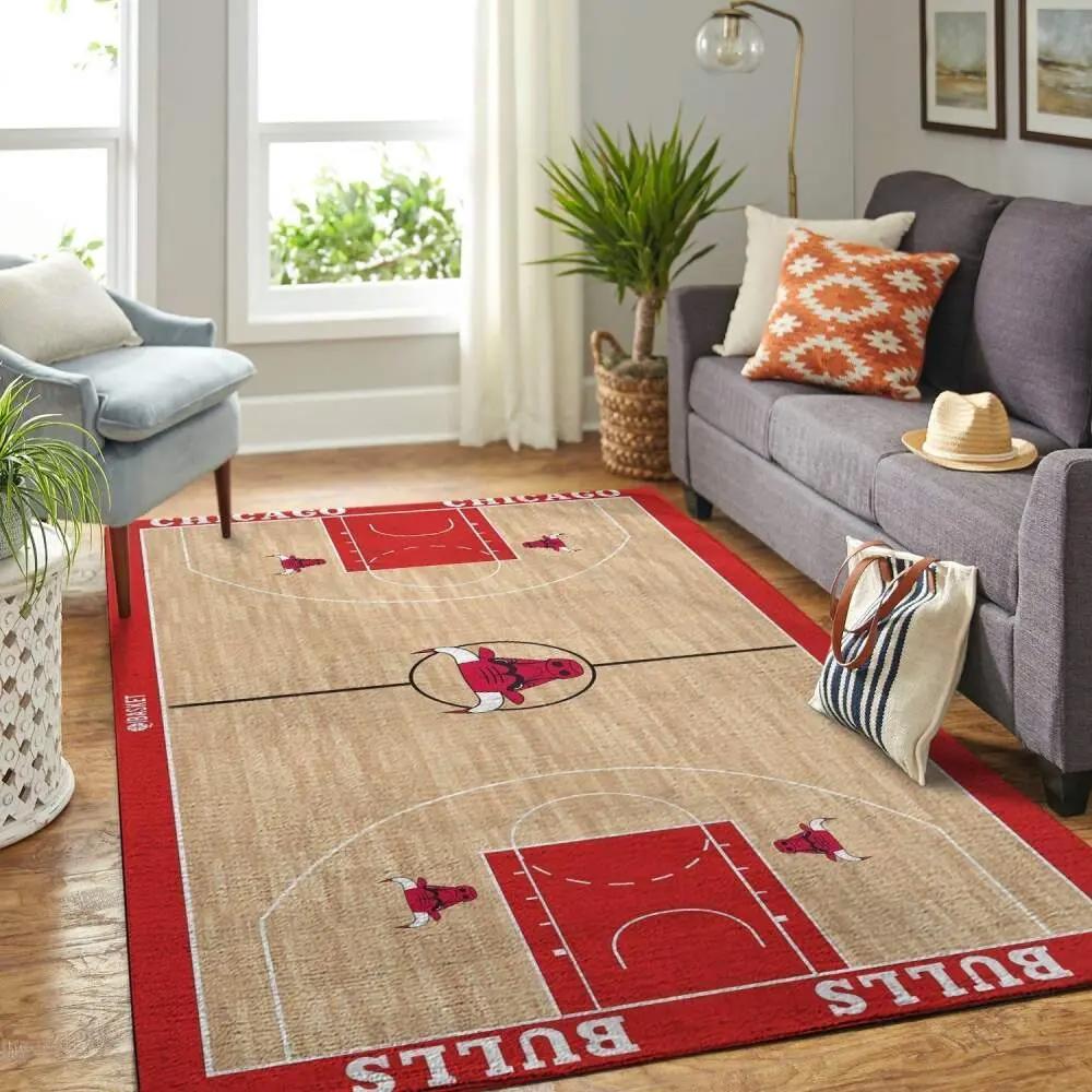 Chicago bulls court area rug nba carpet living room rugs rug regtangle carpet Rectangle Rug
