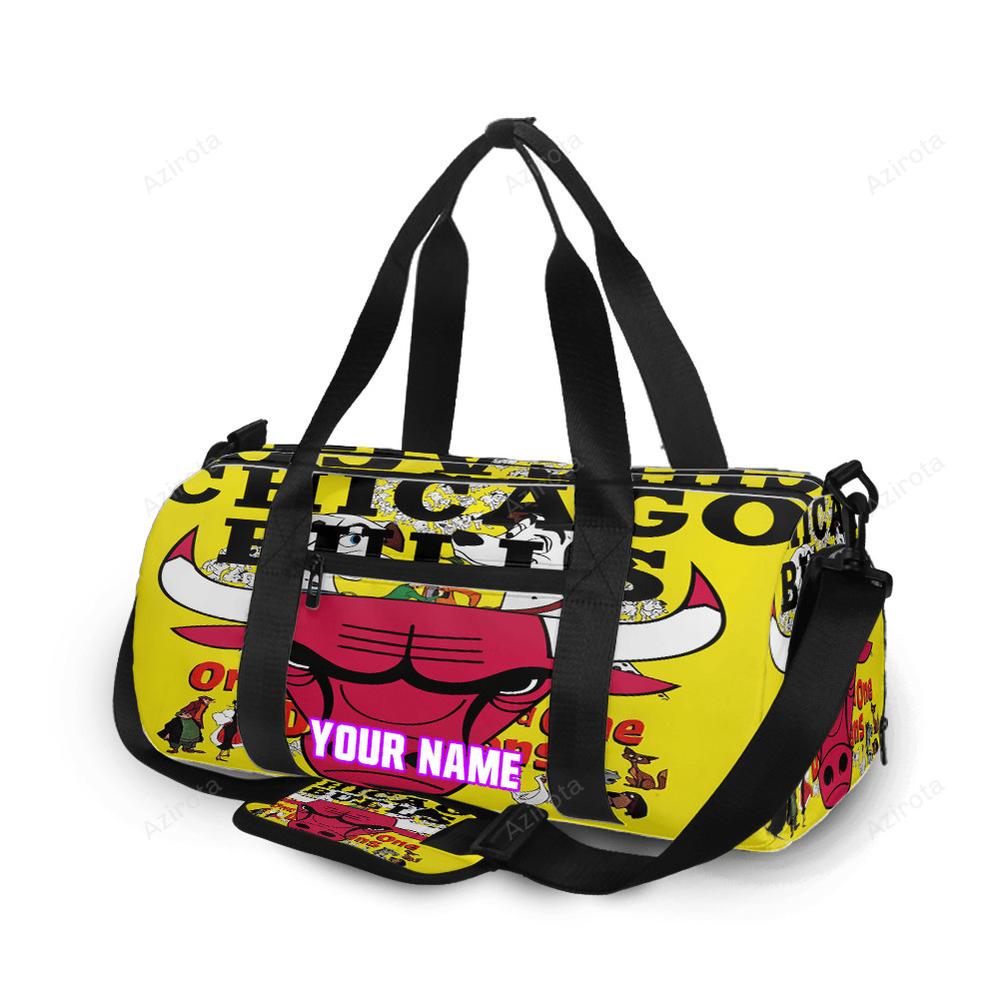 Chicago bulls emblem v18 personalized name travel bag gym bag 1636 Travel Bag