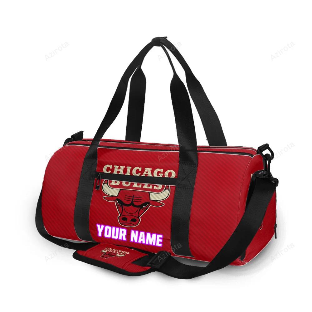 Chicago bulls emblem v2 personalized name travel bag gym bag 1130 Travel Bag