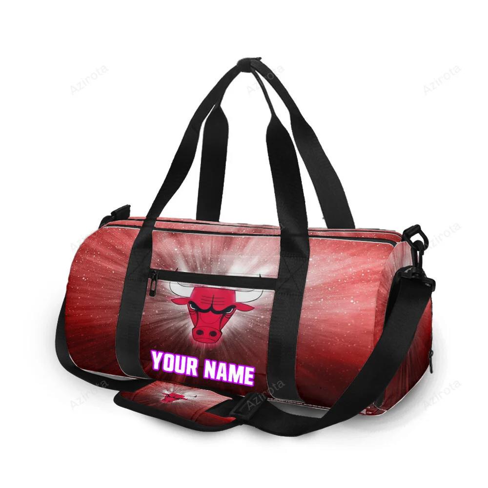 Chicago bulls emblem v28 personalized name travel bag gym bag 1772 Travel Bag