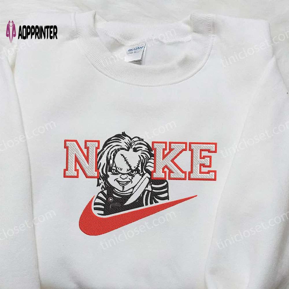 Chucky x nike swoosh embroidered shirt – custom child’s play tee Embroidered Shirt