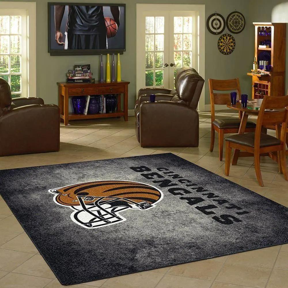 Cincinnati bengals area rug living room rug home decor home decor bedroom living room Rectangle Rug