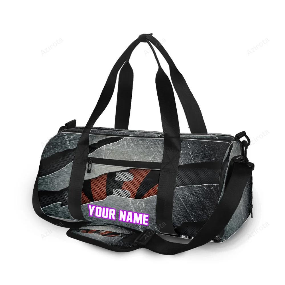 Cincinnati bengals metal personalized name travel bag gym bag 1745 Travel Bag