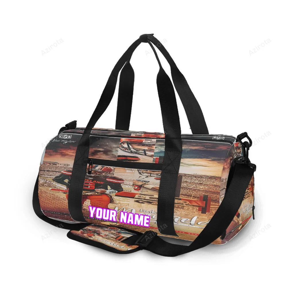 Cleveland browns baker mayfield 06 v5 personalized name travel bag gym bag 722 Travel Bag