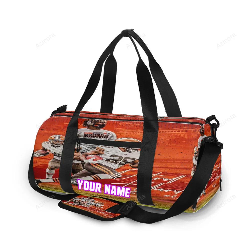 Cleveland browns dontrell hilliard1 personalized name travel bag gym bag 759 Travel Bag