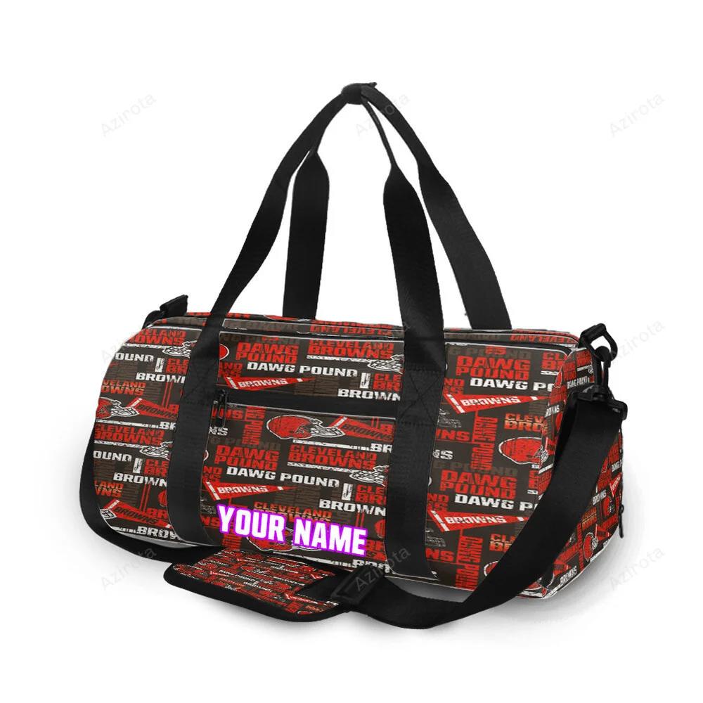 Cleveland browns logo v11 personalized name travel bag gym bag 850 Travel Bag