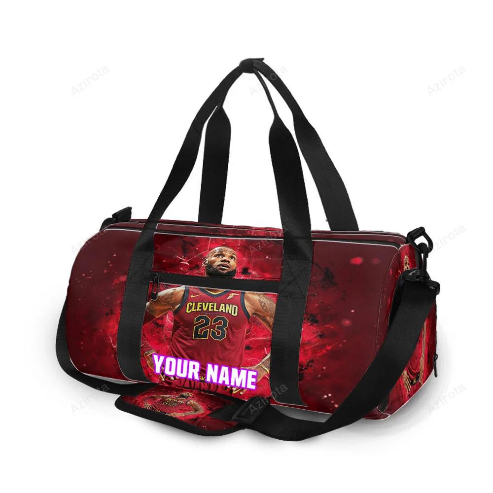 Cleveland cavaliers lebron james v2 23 personalized name travel bag gym bag 376 Travel Bag