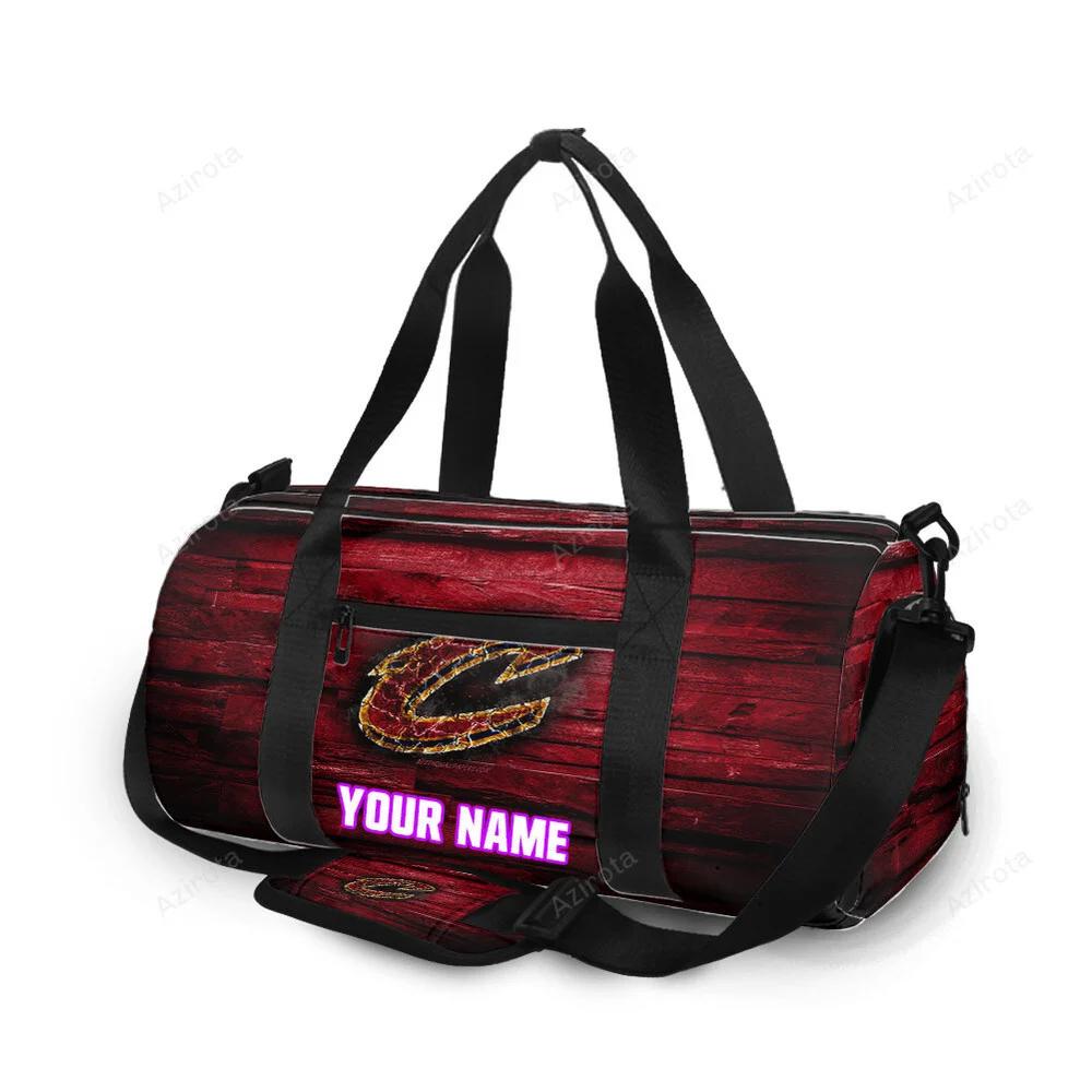 Cleveland cavaliers wooden v4 personalized name travel bag gym bag 1756 Travel Bag