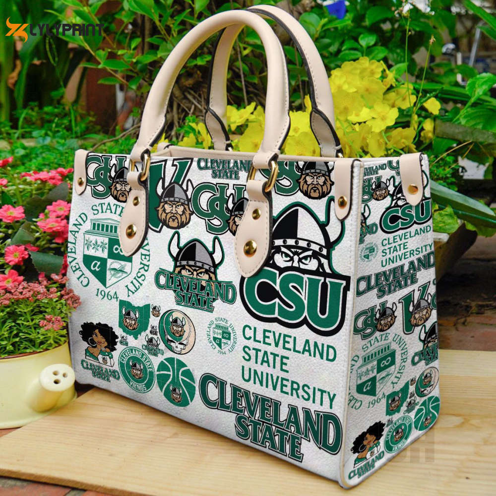 Cleveland state vikings leather  handbag gift for  women 3080 Women Leather Hand Bag