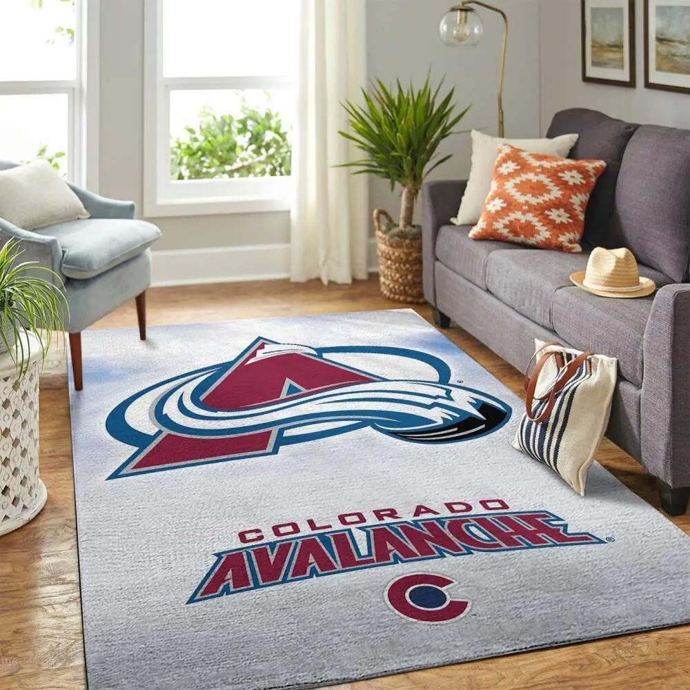 Colorado avalanche nhl area rugs team logo living room regtangle carpet Rectangle Rug