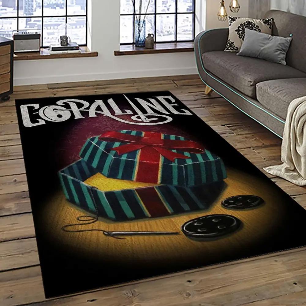 Coraline fantastic film movie carpet area rug home decor halloween gift best present for friends cr8 Rectangle Rug