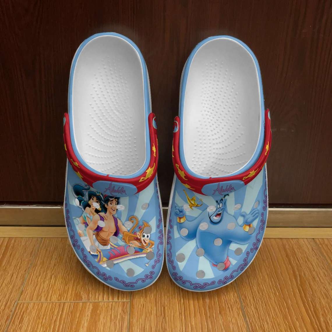 Crocs outfit - aladdin jasmine genie blue red disney graphic cartoon unisex crocs clogs crocband shoes - 17 Crocs Outfit