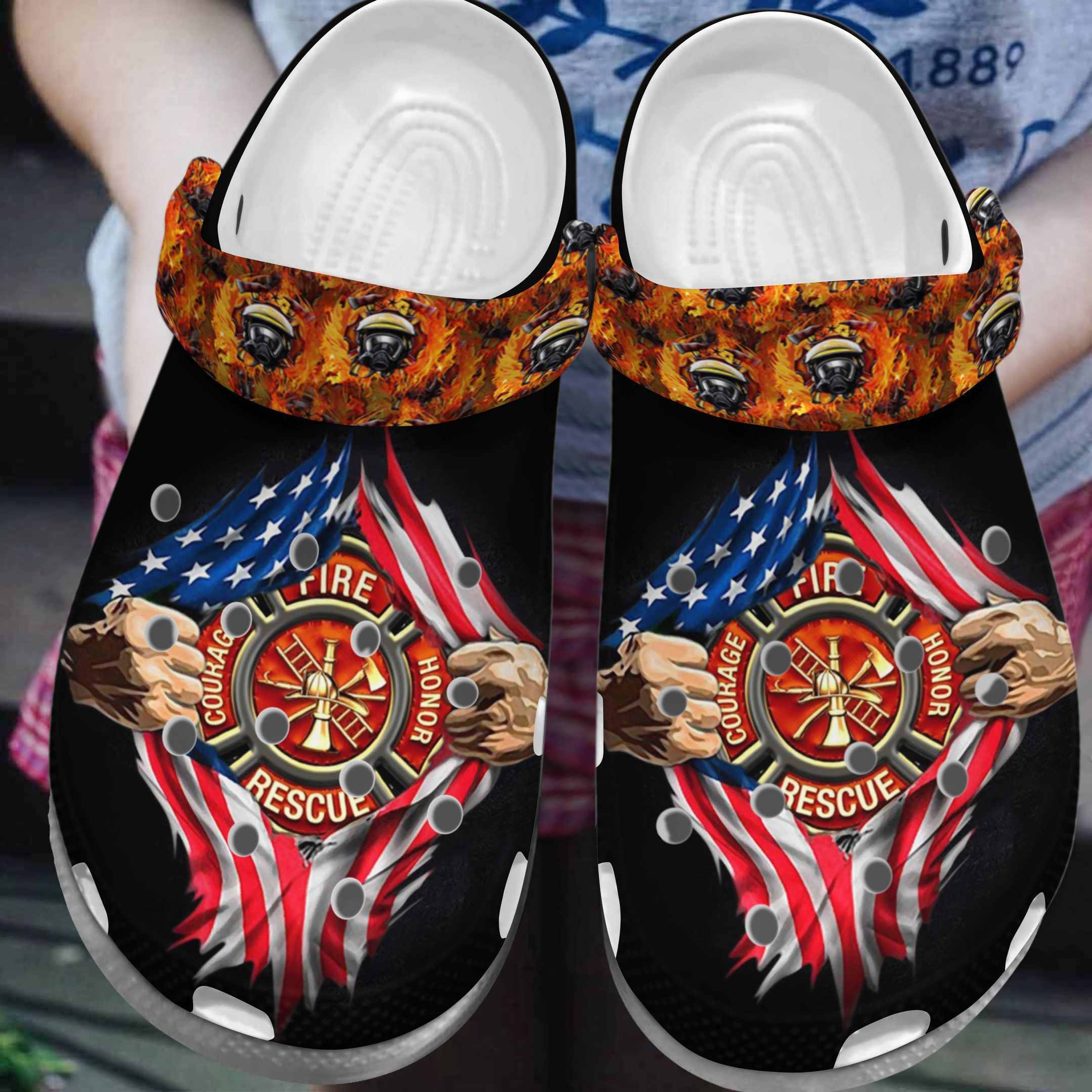 Crocs outfit - courage fire honor rescue us firefighter firefighter 4th of july crocs crocband clogs - 416 Crocs Outfit