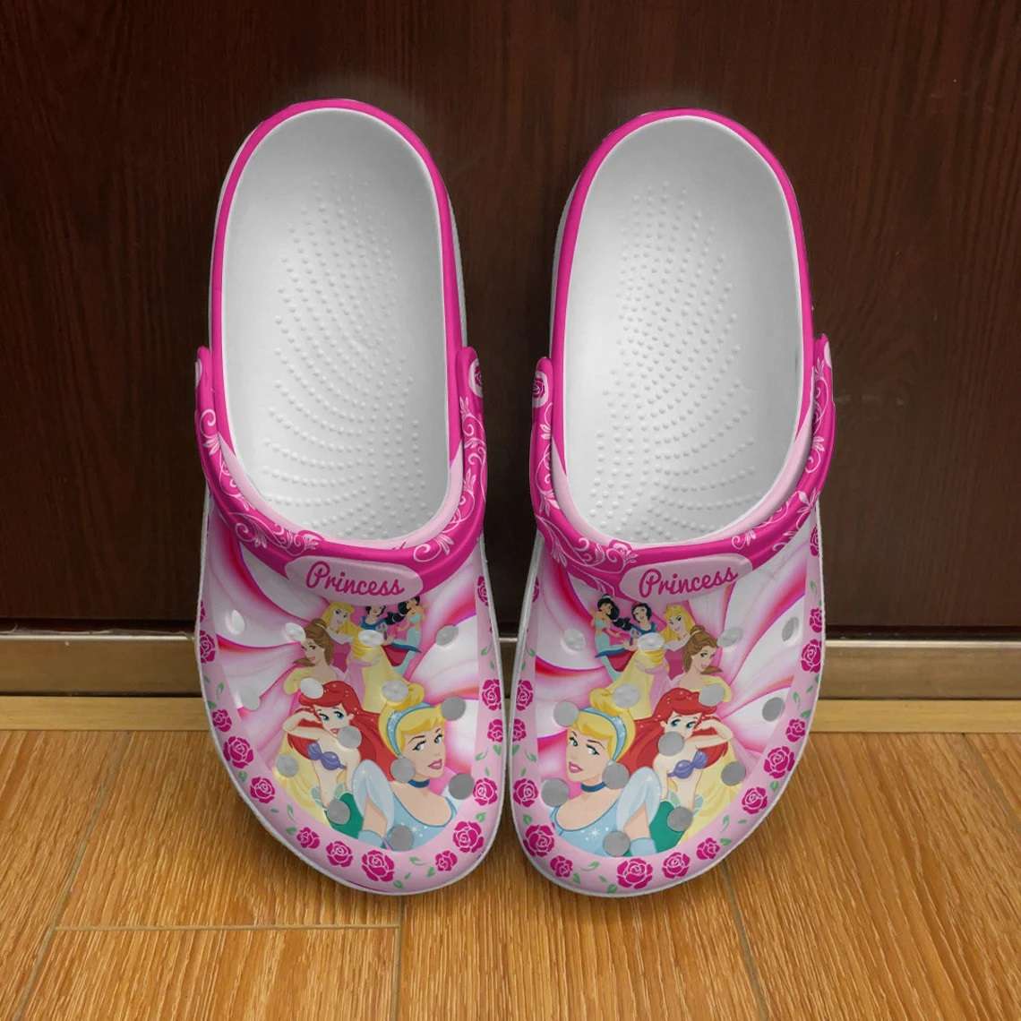 Crocs outfit - disney princesses vintage pink disney graphic cartoon unisex crocs clogs crocband shoes - 619 Crocs Outfit