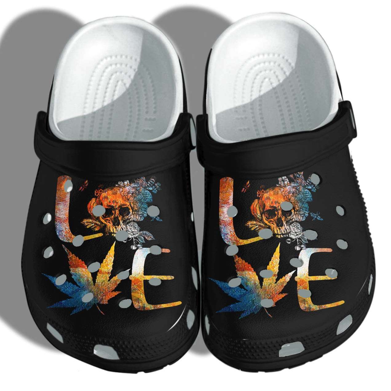 Crocs outfit - funny tattoo love skull weed crocs crocband clog shoes - 757 Crocs Outfit