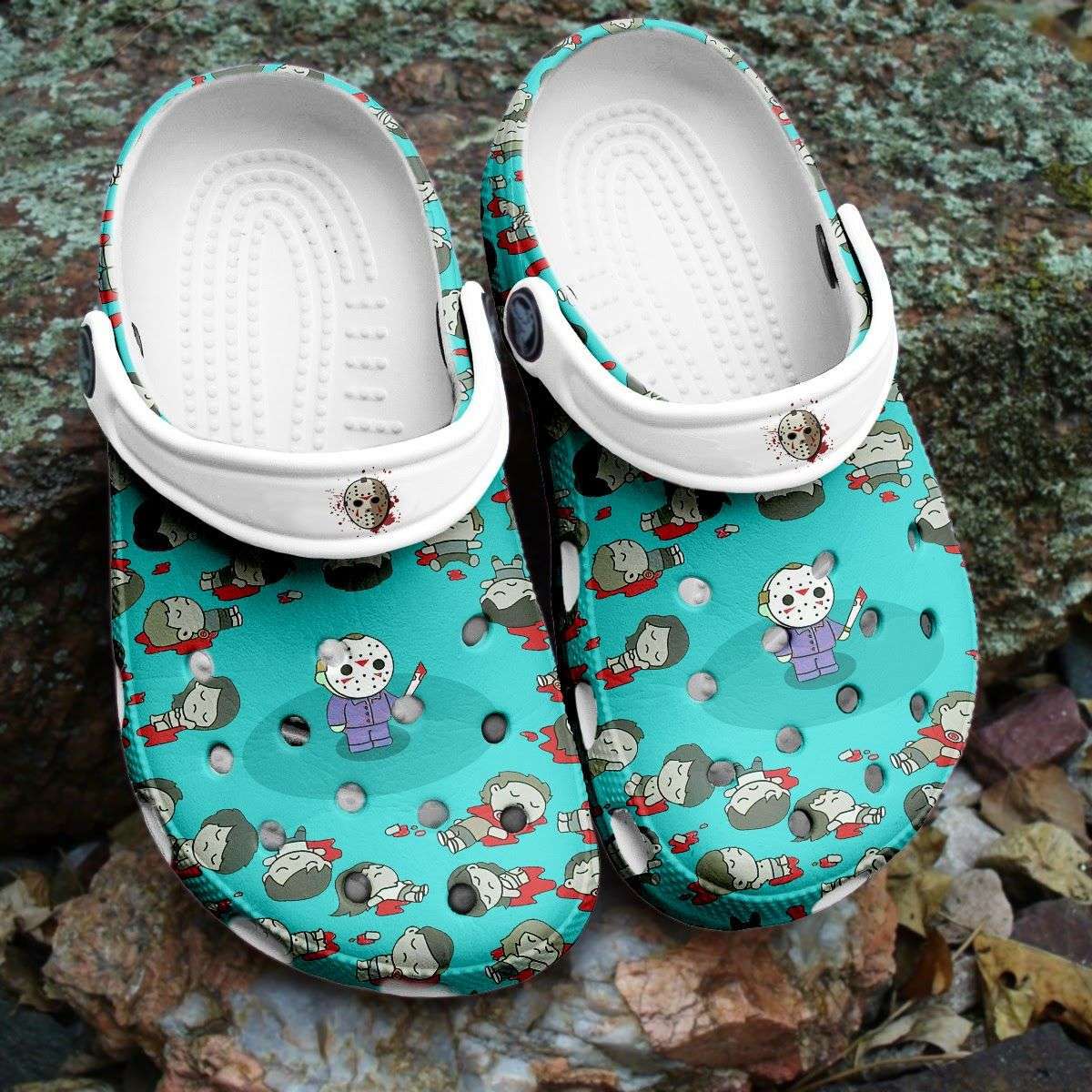 Crocs outfit - halloween face killer jason voorhees friday the 13th crocs crocband clogs - 1019 Crocs Outfit